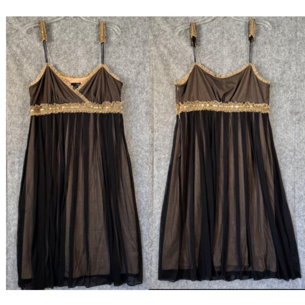 Vintage Mixit Dress Size 16 Mesh Y2K Fairy Babydoll Whimsigoth Ruffle Romantic